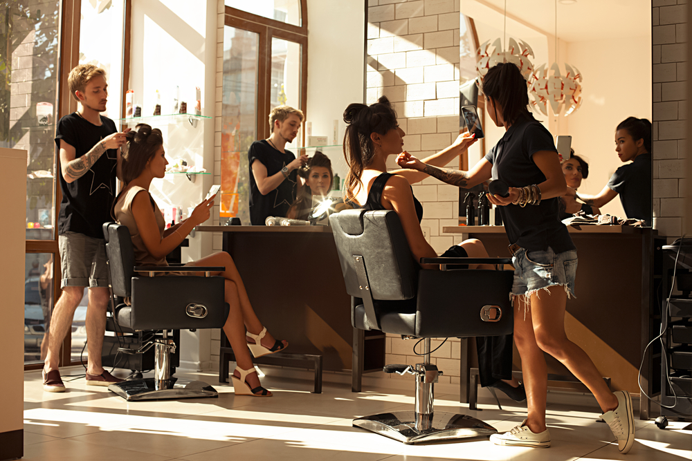hair stylists in a salon